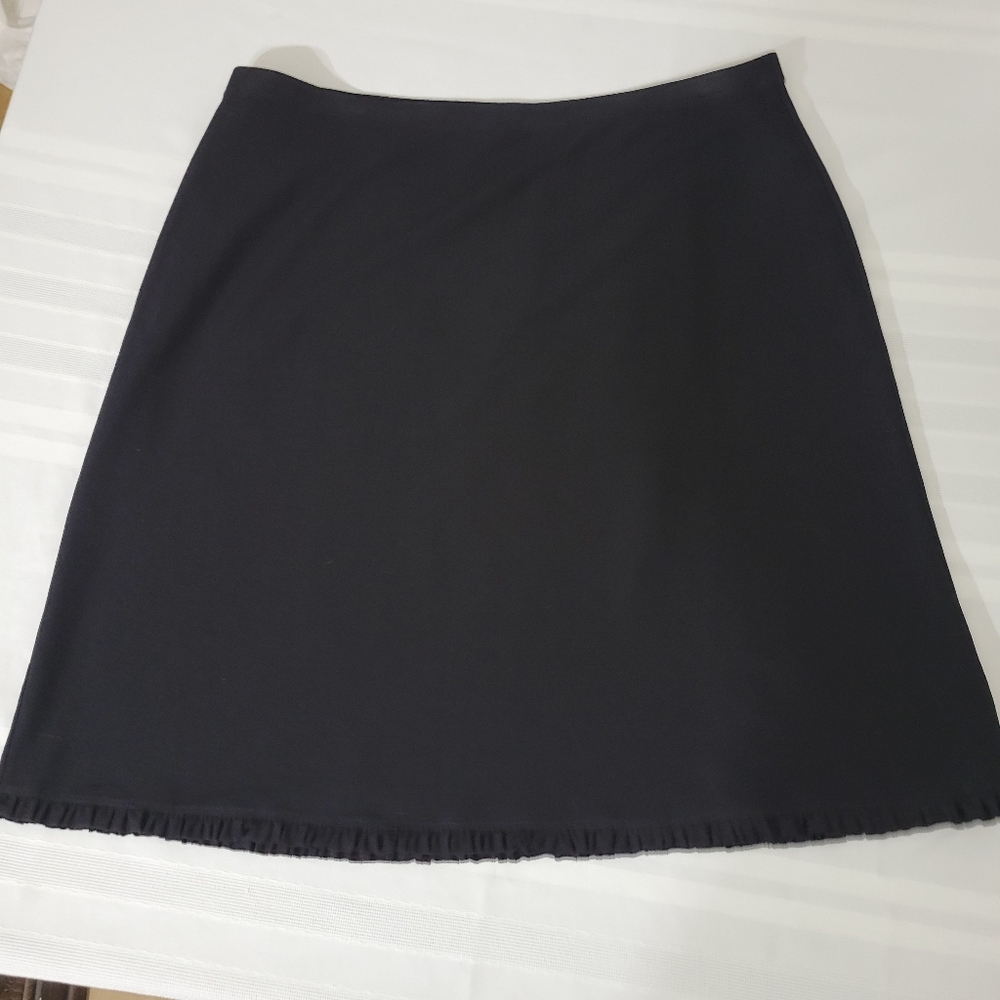 EILEEN FISHER Skirt A-Line Elastic Waist Black Size LARGE